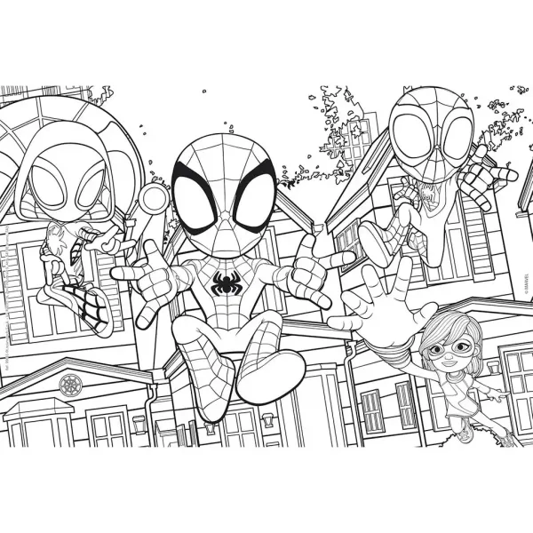 Marvel Spidey in njegova ekipa 2 v 1, 24-delni puzzle in pobarvanka 50x35 cm – Lisciani slika 2