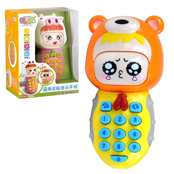 Mehka otroška igrača telefon v dveh različicah z zvokom in svetlobo slika 5