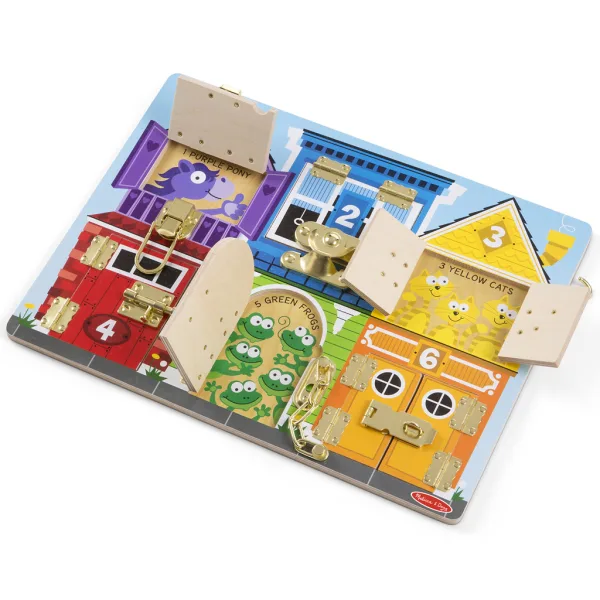 Melissa & Doug: Lesena aktivnostna tabla z ključavnicami in zaponkami za razvoj spretnosti - Spin Master slika 2