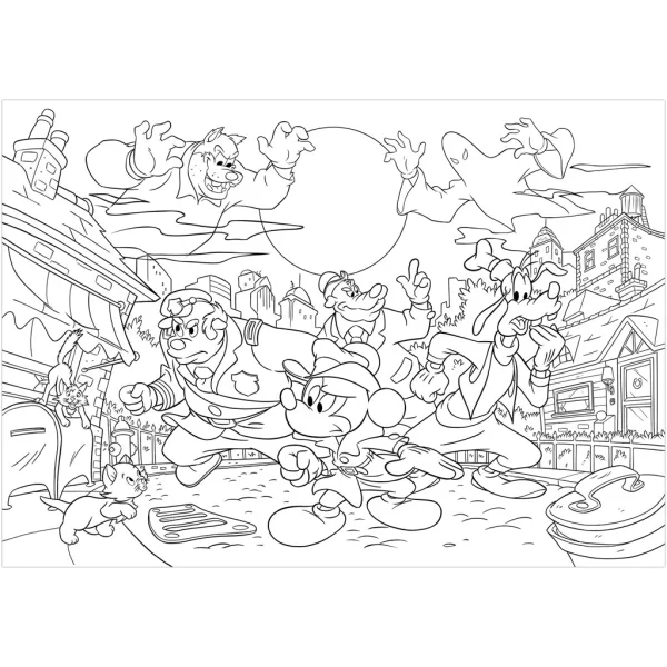 Miki Miška – Detektiv 2 v 1, 108-delni puzzle in pobarvanka, 50x35 cm – Lisciani slika 3