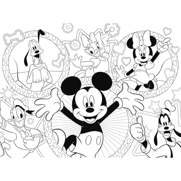 Miki Miška in prijatelji 2 v 1 24-delni Eco mini puzzle in pobarvanka 35x25 cm – Lisciani slika 3