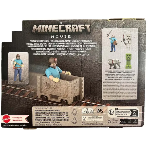 Minecraft: Film – Steve in komplet igrač z rudniškim vozičkom – Mattel slika 2
