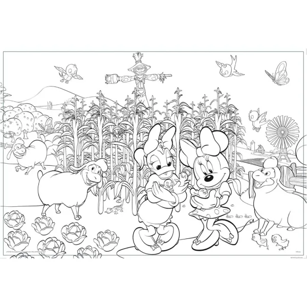 Minnie Miška 2 v 1 maxi 150-delna sestavljanka in pobarvanka 70x50 cm - Lisciani slika 2