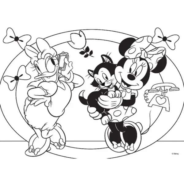 Minnie miška 2 v 1 maxi 24-delni puzzle in pobarvanka 70x50 cm - Lisciani slika 2
