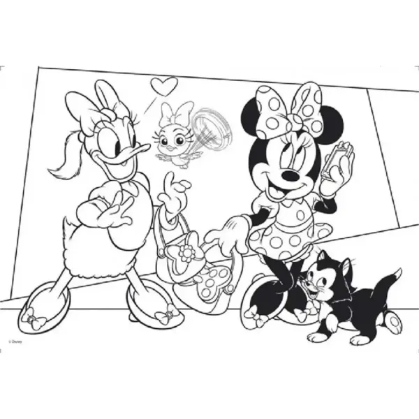 Minnie miška 2 v 1 maxi 2x24-delni puzzle in pobarvanka 50x35 cm - Lisciani slika 2