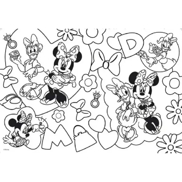 Minnie miška 2 v 1 maxi 2x24-delni puzzle in pobarvanka 50x35 cm - Lisciani slika 3