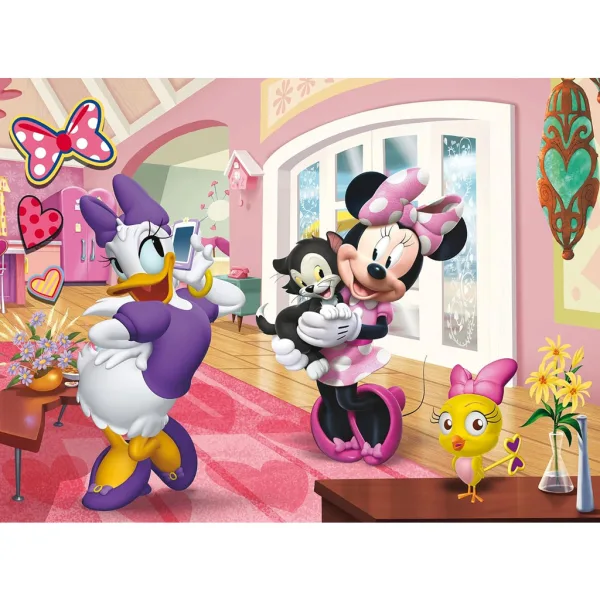 Minnie miška in Daisy račka dogodivščine 2 v 1, 24-delni Eco maxi sestavljanka in pobarvanka 70x50 cm - Lisciani slika 2