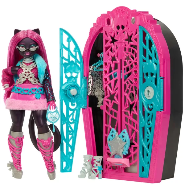 Monster High: Skrivnosti strašno dobrih prijateljev – Grozljiva preiskava Hauntlywood skrivnosti Catty Noir punčka - Mattel slika 2