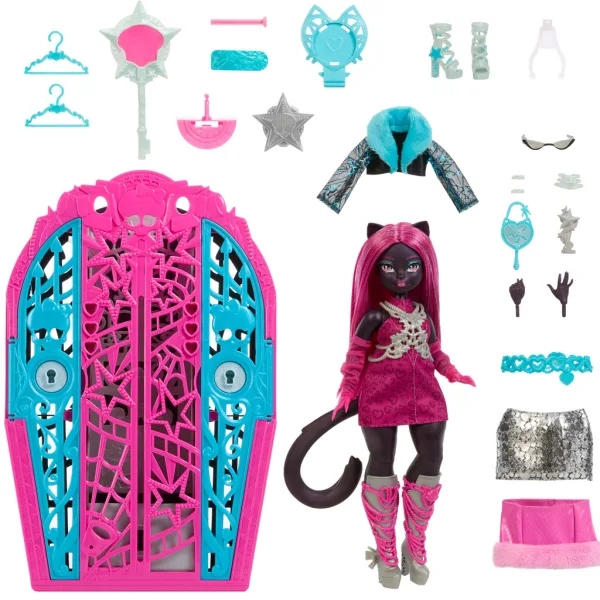 Monster High: Skrivnosti strašno dobrih prijateljev – Grozljiva preiskava Hauntlywood skrivnosti Catty Noir punčka - Mattel slika 4