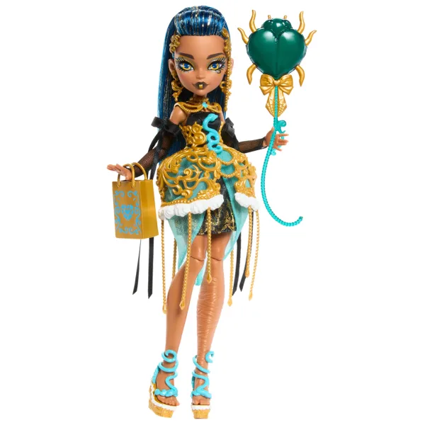 Monster High: Strašno Slasten Rojstni Dan – Cleo De Nile lutka z balonom in darilom – Mattel slika 2