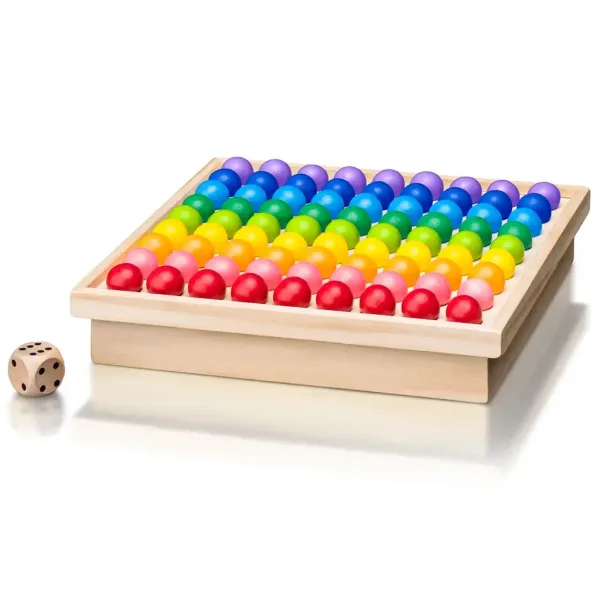 Montessori mavrične kroglice razvojna igra - Woodyland slika 2
