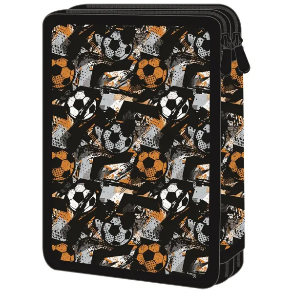 Must: Dvoetažni napolnjen peresnik z nogometnim vzorcem 15x5x21 cm slika 2