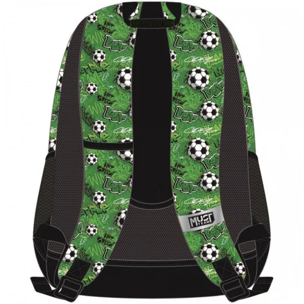 Must: zaobljen šolski nahrbtnik z nogometnim vzorcem 32x18x43cm slika 2