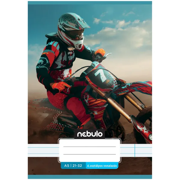 Nebulo: S črtami, vzorec tekmovalnega motorja, spet zvezek za 4. razred, format A/5, 21-32 slika 1