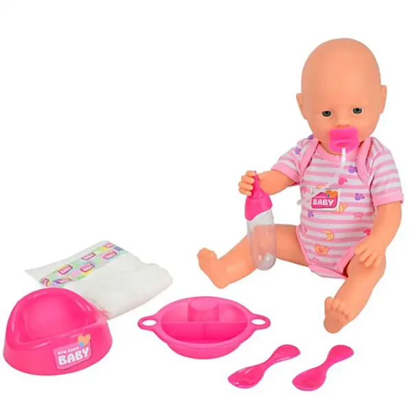 New Born Baby lutka, ki piški, s dodatki, 38 cm - Simba Toys slika 2