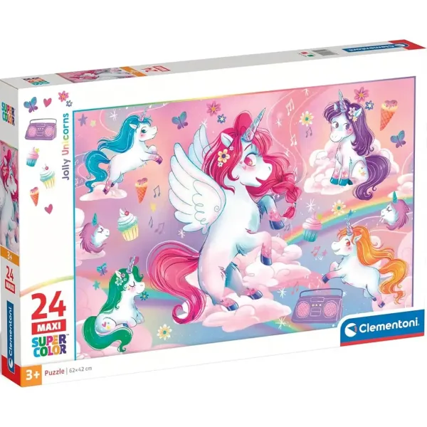Pisani samorogi 24-delni maxi supercolor puzzle - Clementoni slika 1