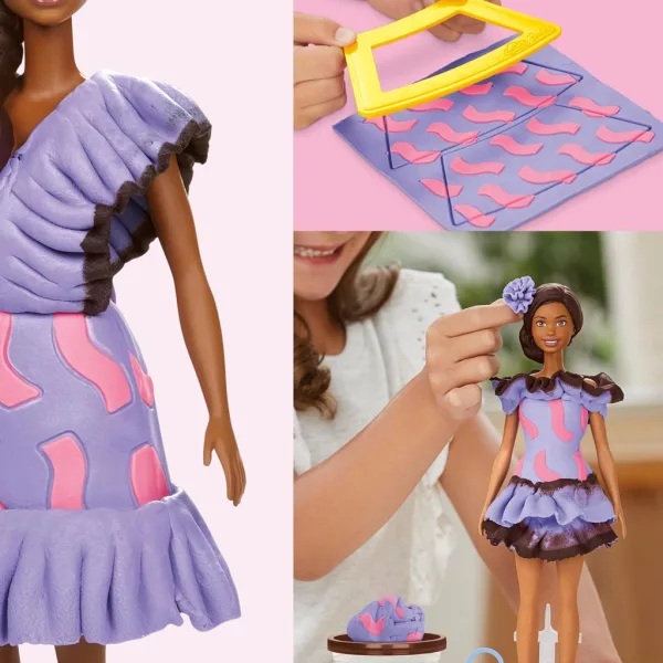 Play-Doh: Barbie Fashionista komplet plastičnega modeliranja z valovito obleko in punčko - Hasbro slika 2
