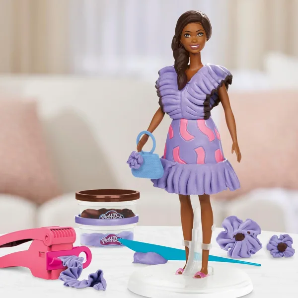 Play-Doh: Barbie Fashionista komplet plastičnega modeliranja z valovito obleko in punčko - Hasbro slika 4