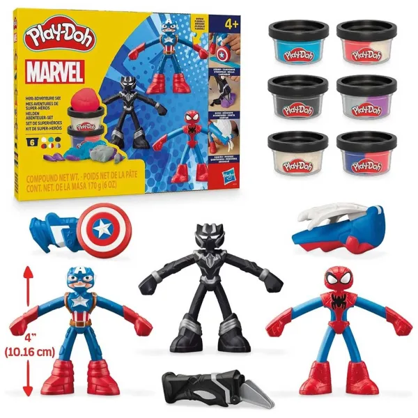 Play-Doh: Marvel Herojske pustolovščine komplet modelirne mase z 3 figuricami - Hasbro slika 2