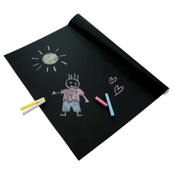 PlayBox: Črna kredna tabla v roli s pisanimi kredi 200x45cm slika 2