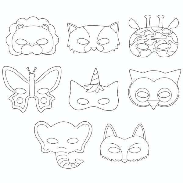 PlayBox: Komplet 16 papirnatih mask z motivom živali slika 2