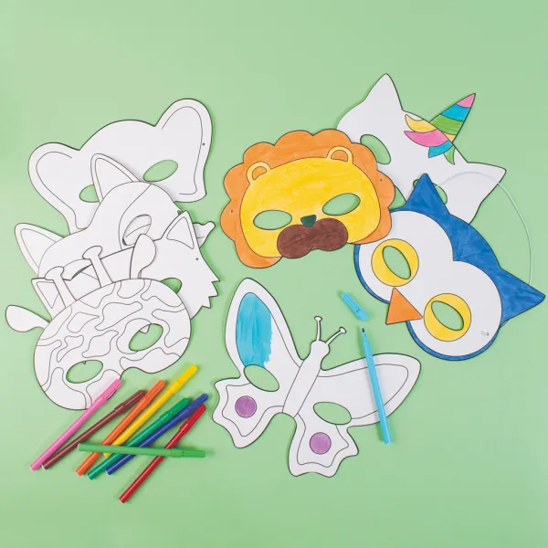 PlayBox: Komplet 16 papirnatih mask z motivom živali slika 3