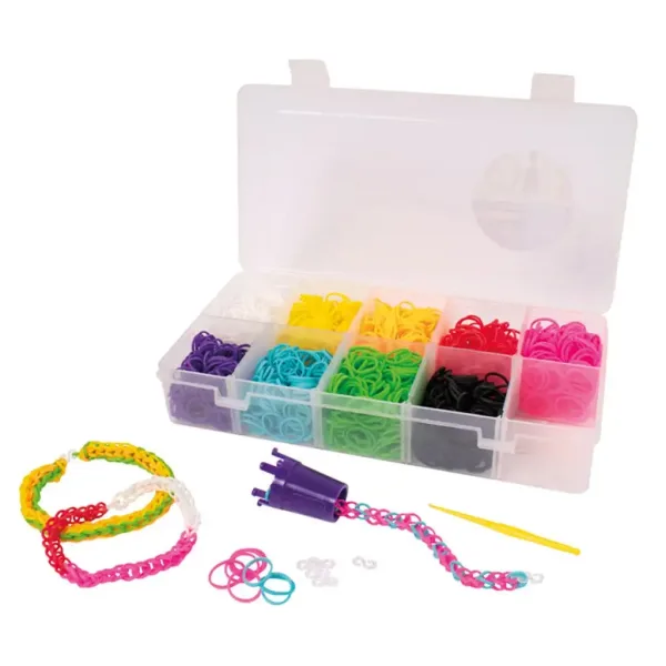 PlayBox: Set za izdelavo gumijastih zapestnic z 9 barvami, 2700 kosov slika 2