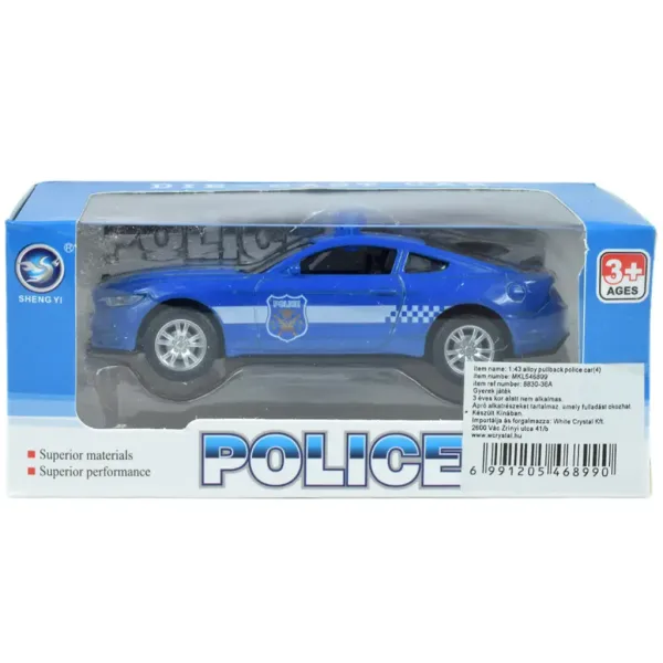 Policajski avtomobili: Kovinski avtomobil za poteg nazaj v različnih različicah 11cm 1kos slika 10