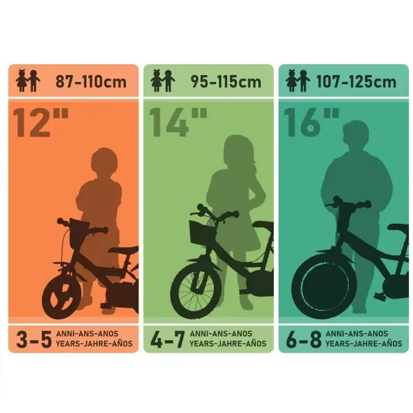 R88 16” otroško kolo s držalom za bidon in pomožnimi kolesi v oranžno-črni barvi – kolo Dino Bikes slika 4