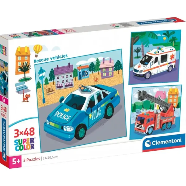 Reševalna vozila 3x48-delna Supercolor sestavljanka - Clementoni slika 1