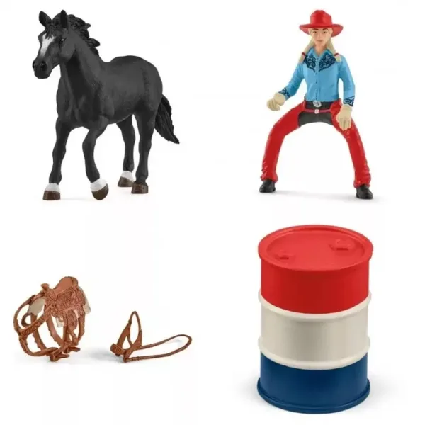 Schleich: Farm World - Tekmovanje s sodom s kavbojko igralni set (42576) slika 3