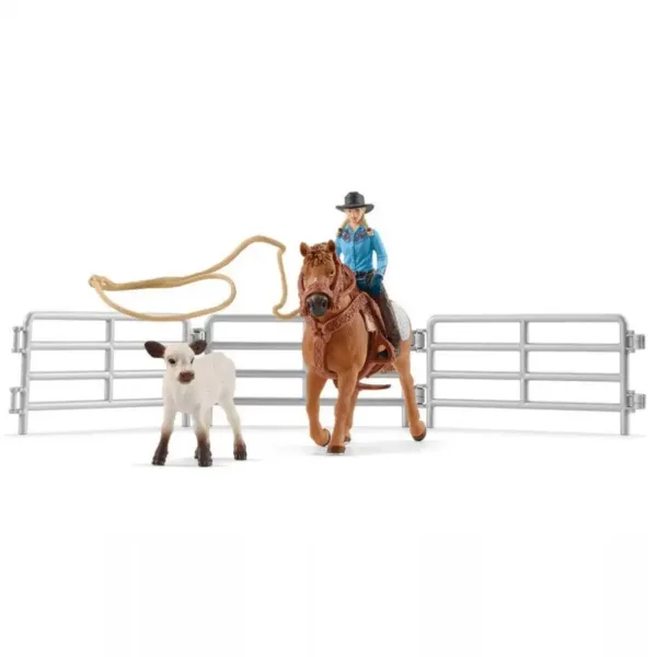 Schleich: Farm World - Tekmovanje z lasom s kavbojko igralni set (42577) slika 2