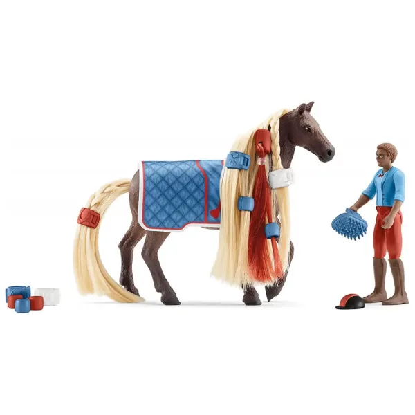 Schleich Horse Club: Sofias Beauties - Leo in Rocky konj z razčesljivo grivo začetni komplet (42586) slika 3