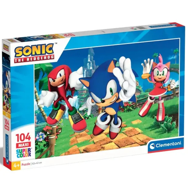 Sonic ježek in prijatelji 104-delna maxi supercolor sestavljanka - Clementoni slika 1