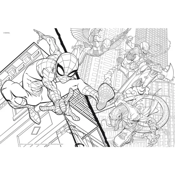 Spider-man 2 v 1 sestavljanka s 108 deli in pobarvanka 50x35 cm - Lisciani slika 2