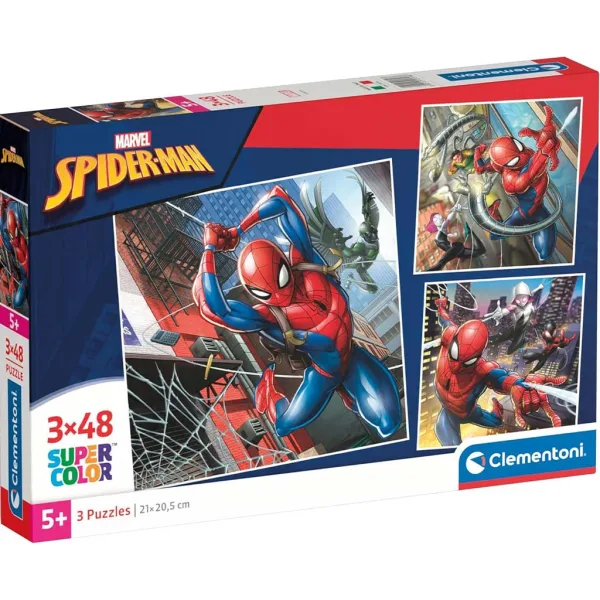 Spiderman 3x48-delni Supercolor sestavljanka - Clementoni slika 1