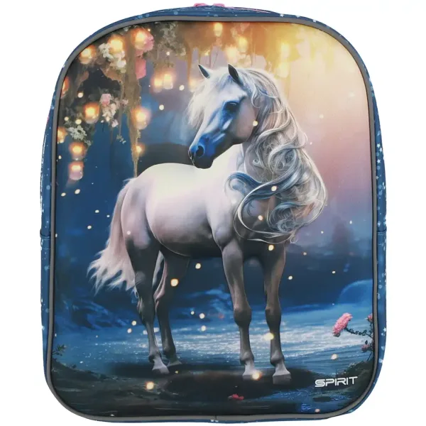 Spirit: Bela konj jahač 3D vzorec zaobljen otroški nahrbtnik 30x25x12cm slika 3