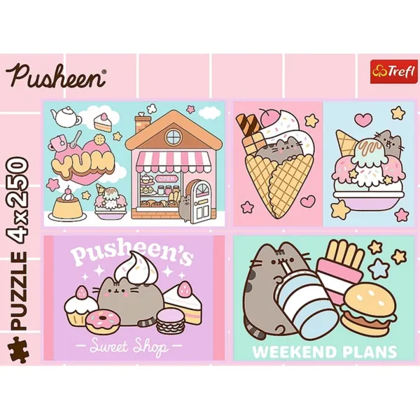 Spoznajte muco Pusheen - 4 x 250-delne sestavljanke - Trefl slika 2