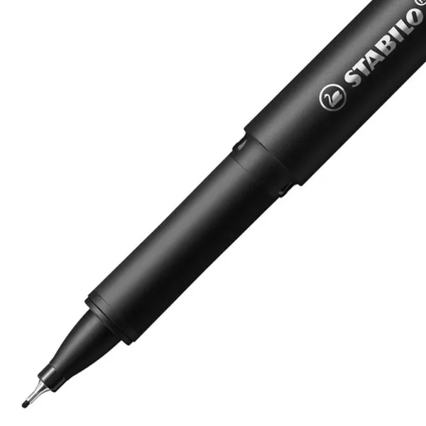 Stabilo: Dricer F, črn flomaster z igličasto konico 0,4 mm slika 2