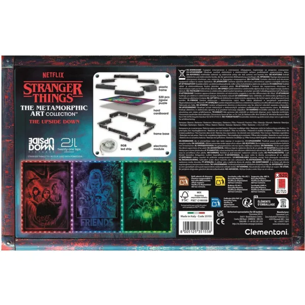 Stranger Things 520-delni sestavljanka z okvirjem in RGB LED osvetlitvijo – Clementoni slika 3