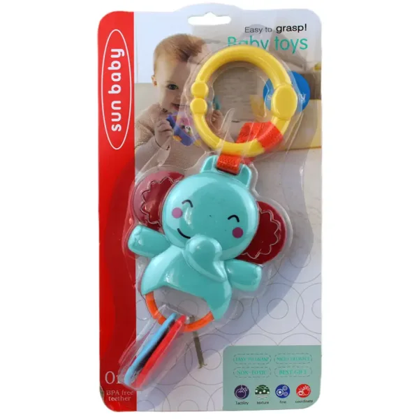Sun Baby: Veseli slon, otroška ropotuljica in grizalo brez BPA slika 4