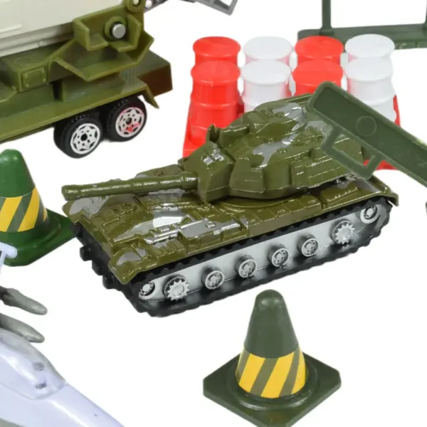 Super Army: Vojenská hračkárska sada s kovovými vozidlami a lietadlom s pružinovým mechanizmom v dvoch variantách slika 11