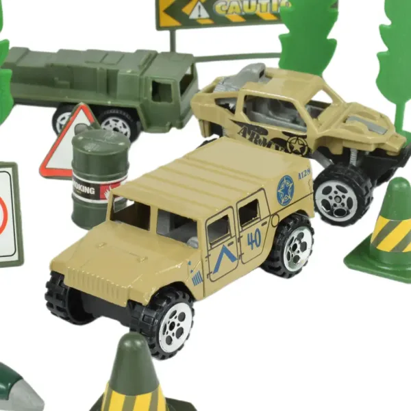 Super Army: Vojenská hračkárska sada s kovovými vozidlami a lietadlom s pružinovým mechanizmom v dvoch variantách slika 3