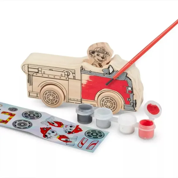 Tačke na patrulji Leseno Vozilo Barvni Set – Melissa & Doug slika 2