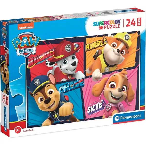Tačke na patrulji Nasmejani kužki 24-delna maxi supercolor sestavljanka - Clementoni slika 1