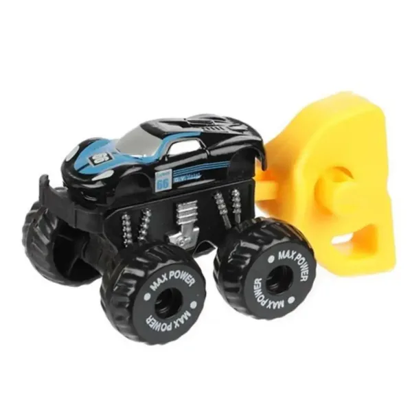 Turbo Racers Monster Truck presenečenje z majhnim avtomobilom in izstreljevalcem 1 kos slika 2