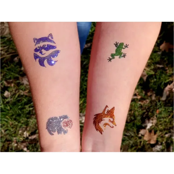 TyToo: Bleščeči tattoo šablone gozdnih živali, set 26 kosov slika 4