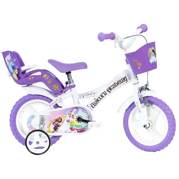 Unicorn Akademija belo-vijolično kolo v velikosti 12 - Dino Bikes kolo slika 1