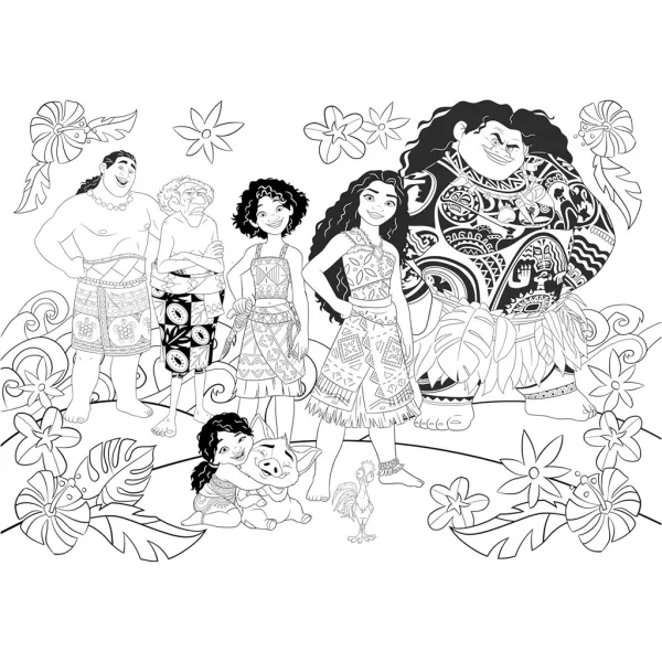 Vaiana 2 v 1, 48-delni puzzle in pobarvanka 35x25 cm - Lisciani slika 3