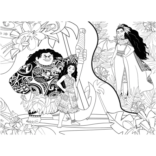 Vaiana 2 v 1 60-delni Eco puzzle in pobarvanka 70x50 cm - Lisciani slika 3